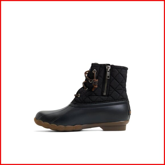 Waterproof Ankle Boots with Fleece Lining Round Toe Zipper Closure
